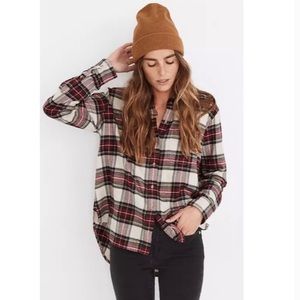 Madewell Oversized Flannel. Tartan Plaid/Size S.